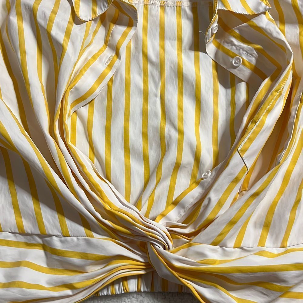 Cropped Button Down Top - image 6